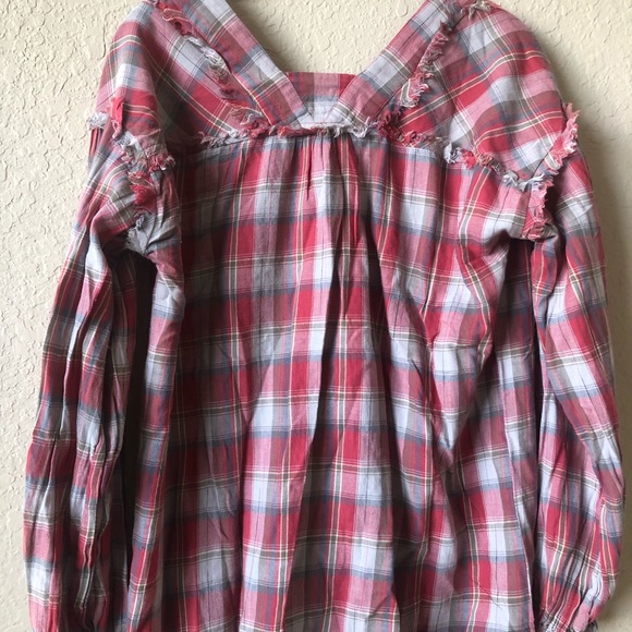 Anthropology Once Upon A Dream Red Plaid Shirt - Picture 2 of 6